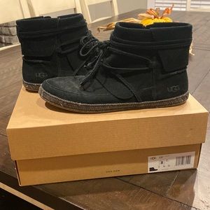 EUC condition. Ugg size 8 black suede side zip